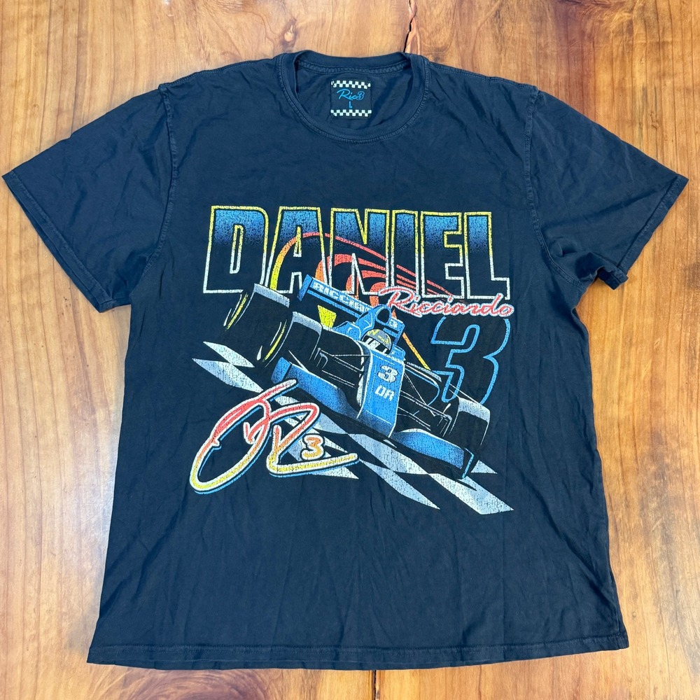 Daniel Ricciardo RIC3 Shirt Men's L Racing T-Shirt Black Crew neck Cotton SS23